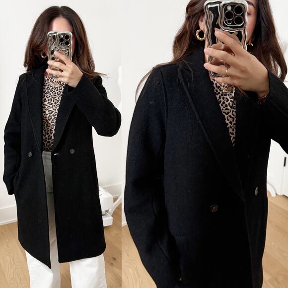 J.CREW Daphne Topcoat in Italian Boiled Wool Black US 2 - Picture 1 of 5